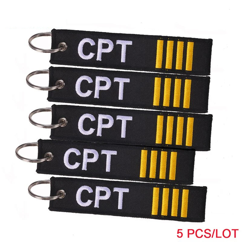 5-Pack Aviation Crew Keychain Tags