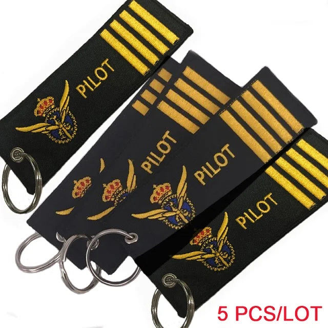 5-Pack Aviation Crew Keychain Tags