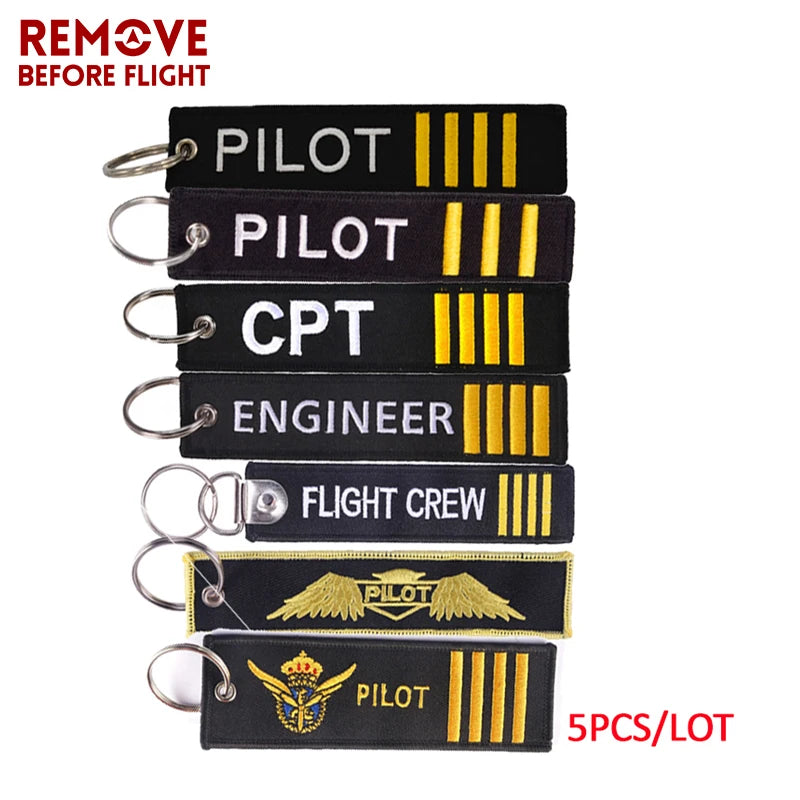 5-Pack Aviation Crew Keychain Tags