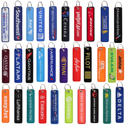Every Airline Logo Embroidered Keychain