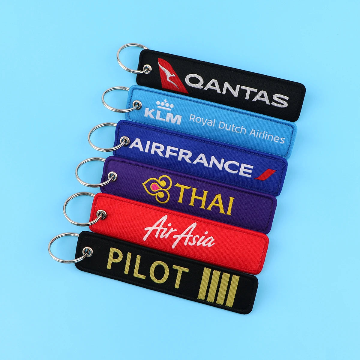 Every Airline Logo Embroidered Keychain