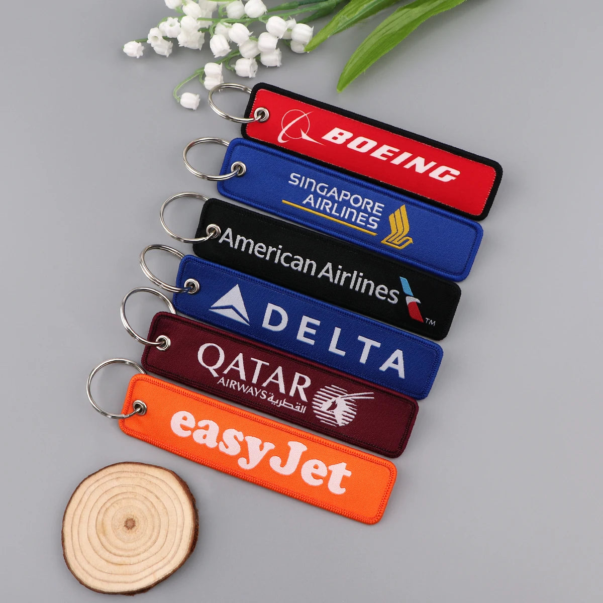 Every Airline Logo Embroidered Keychain